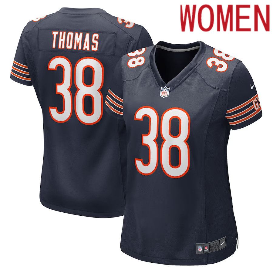 Women Chicago Bears 38 A.J. Thomas Nike Navy Game Player NFL Jersey